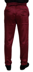 Dolce & Gabbana Bordeaux Silk DG Sleep Lounge Pants - GENUINE AUTHENTIC BRAND LLC  