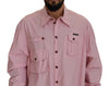 Dolce & Gabbana Pink Casual Button Down Long Sleeves Shirt - GENUINE AUTHENTIC BRAND LLC  