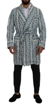 Dolce & Gabbana Blue Floral Cotton Robe Coat Jacket - GENUINE AUTHENTIC BRAND LLC  