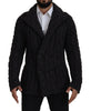 Dolce & Gabbana Black Wool Knit Double Breasted Coat Jacket - GENUINE AUTHENTIC BRAND LLC  