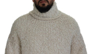Dolce & Gabbana Cream Wool Knit Turtleneck Pullover Sweater - GENUINE AUTHENTIC BRAND LLC  