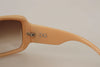 Dolce & Gabbana Beige Cat Eye PVC Frame Brown Lenses Shades Sunglasses - GENUINE AUTHENTIC BRAND LLC  