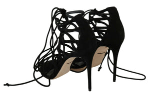 Dolce & Gabbana Black Suede Strap Stilettos Sandals - GENUINE AUTHENTIC BRAND LLC