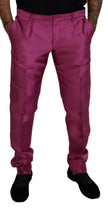 Dolce & Gabbana Pink Silk Slim Trousers Dress Formal Pants - GENUINE AUTHENTIC BRAND LLC  