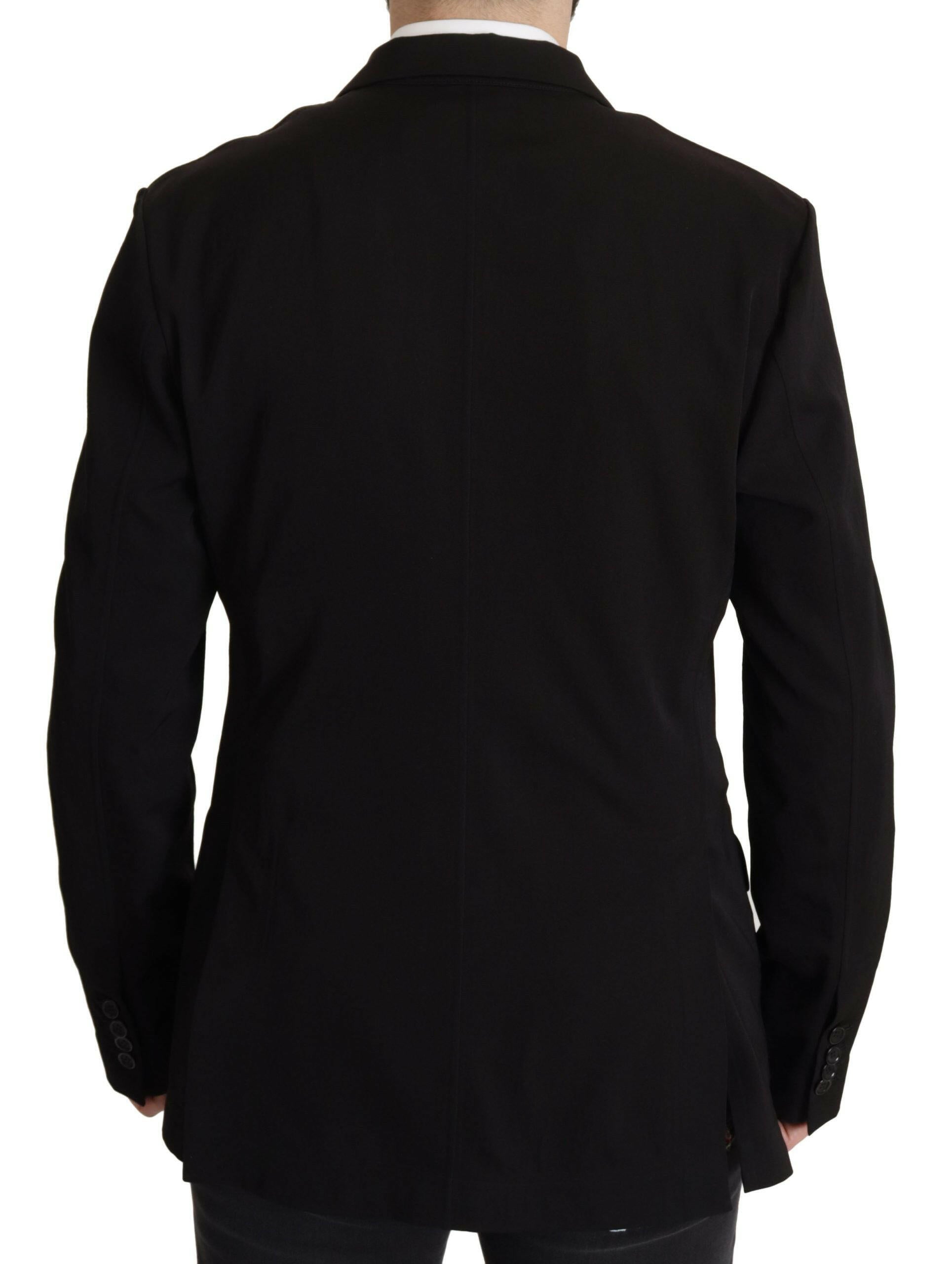 Dolce & Gabbana Black Wool Single Breasted Coat Blazer - GENUINE AUTHENTIC BRAND LLC  