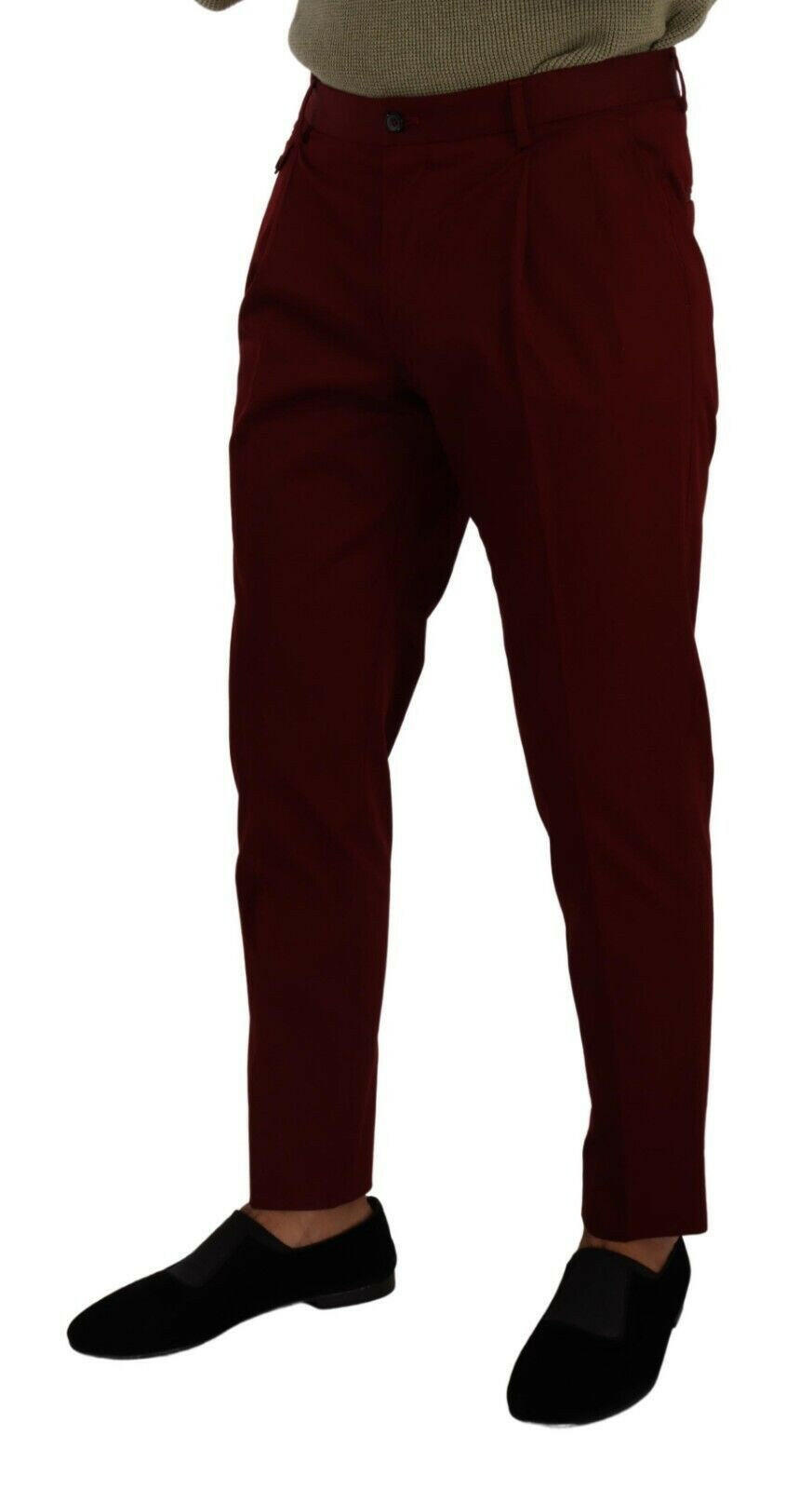 Dolce & Gabbana Dark Red Cotton Mens Chinos Trouser Dress Pants - GENUINE AUTHENTIC BRAND LLC  