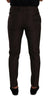 Dolce & Gabbana Brown Striped Wool Formal Trouser Dress Pants - GENUINE AUTHENTIC BRAND LLC  