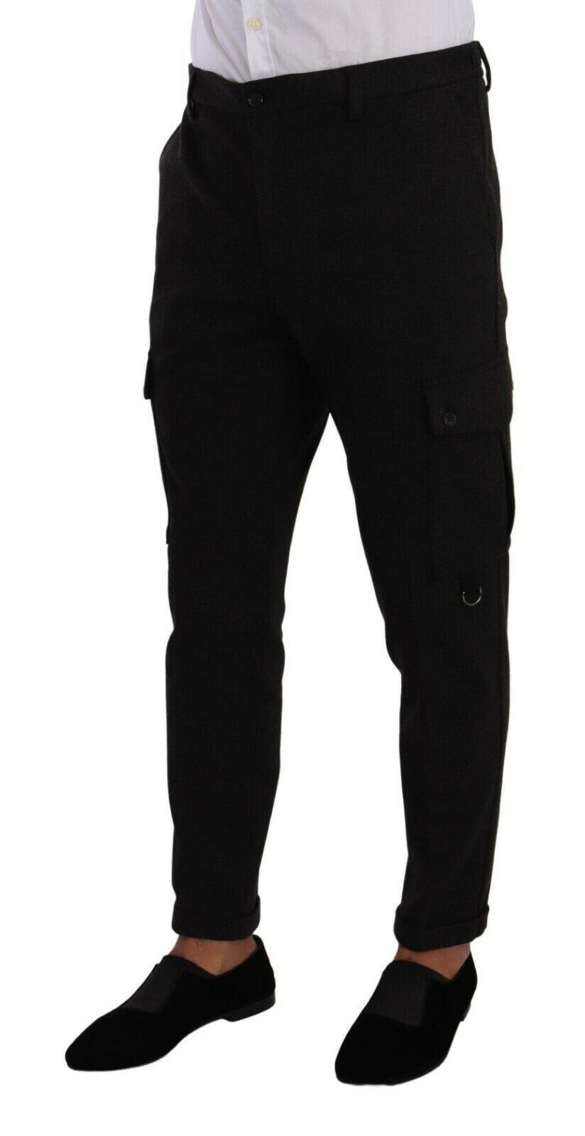 Dolce & Gabbana Black Viscose Cargo Skinny Men Trouser Pants - GENUINE AUTHENTIC BRAND LLC  