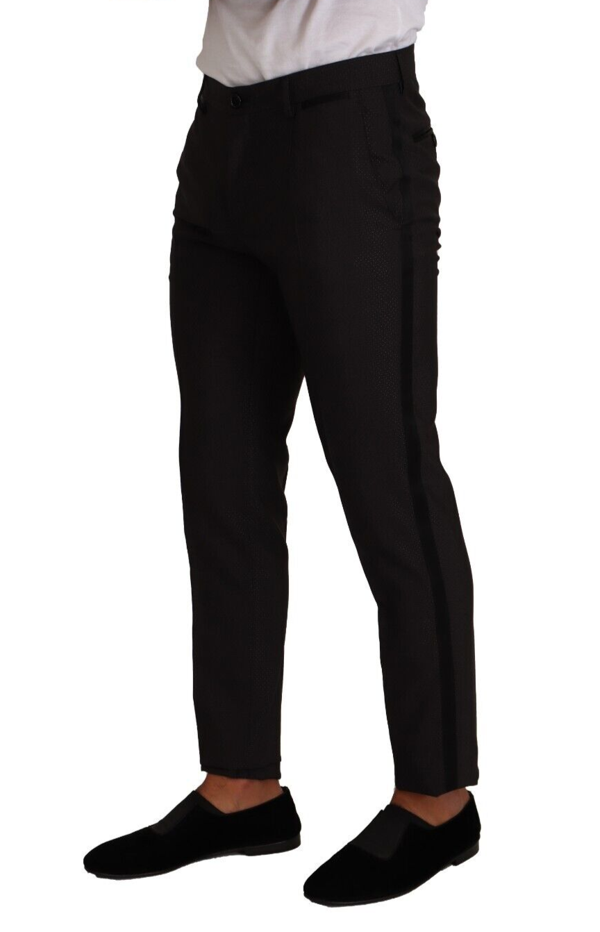 Dolce & Gabbana Black Brown Formal Tuxedo Dress Pants - GENUINE AUTHENTIC BRAND LLC  