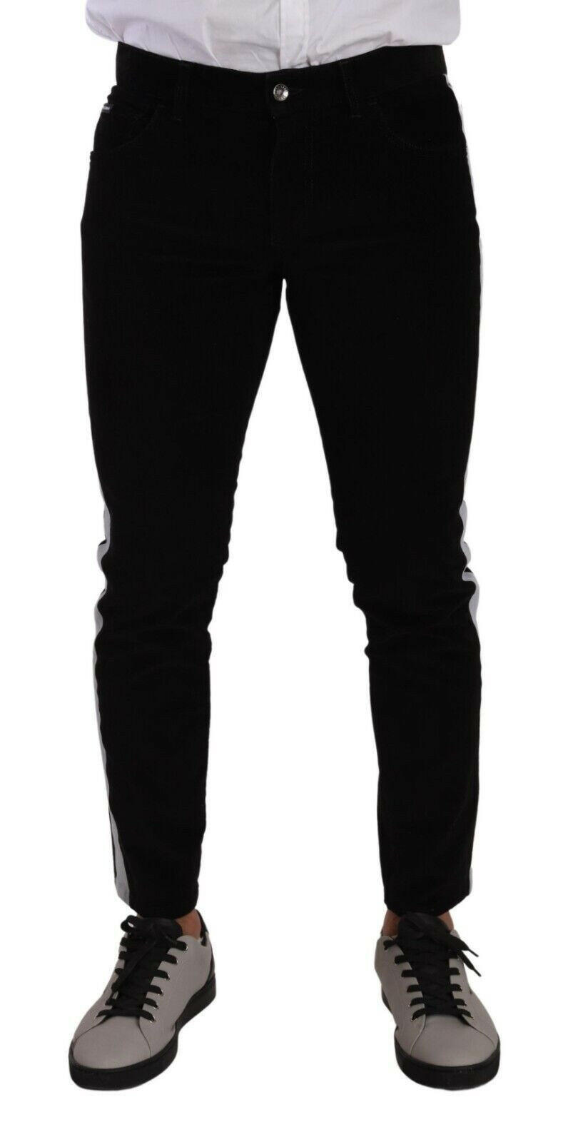 Dolce & Gabbana Black Cotton Stretch Skinny Corduroy Jeans - GENUINE AUTHENTIC BRAND LLC  