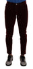 Dolce & Gabbana Dark Red Cotton Velvet Skinny Men Denim Jeans - GENUINE AUTHENTIC BRAND LLC  