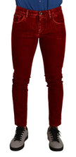 Dolce & Gabbana Red Cotton Stretch Skinny Denim Trouser Jeans - GENUINE AUTHENTIC BRAND LLC  