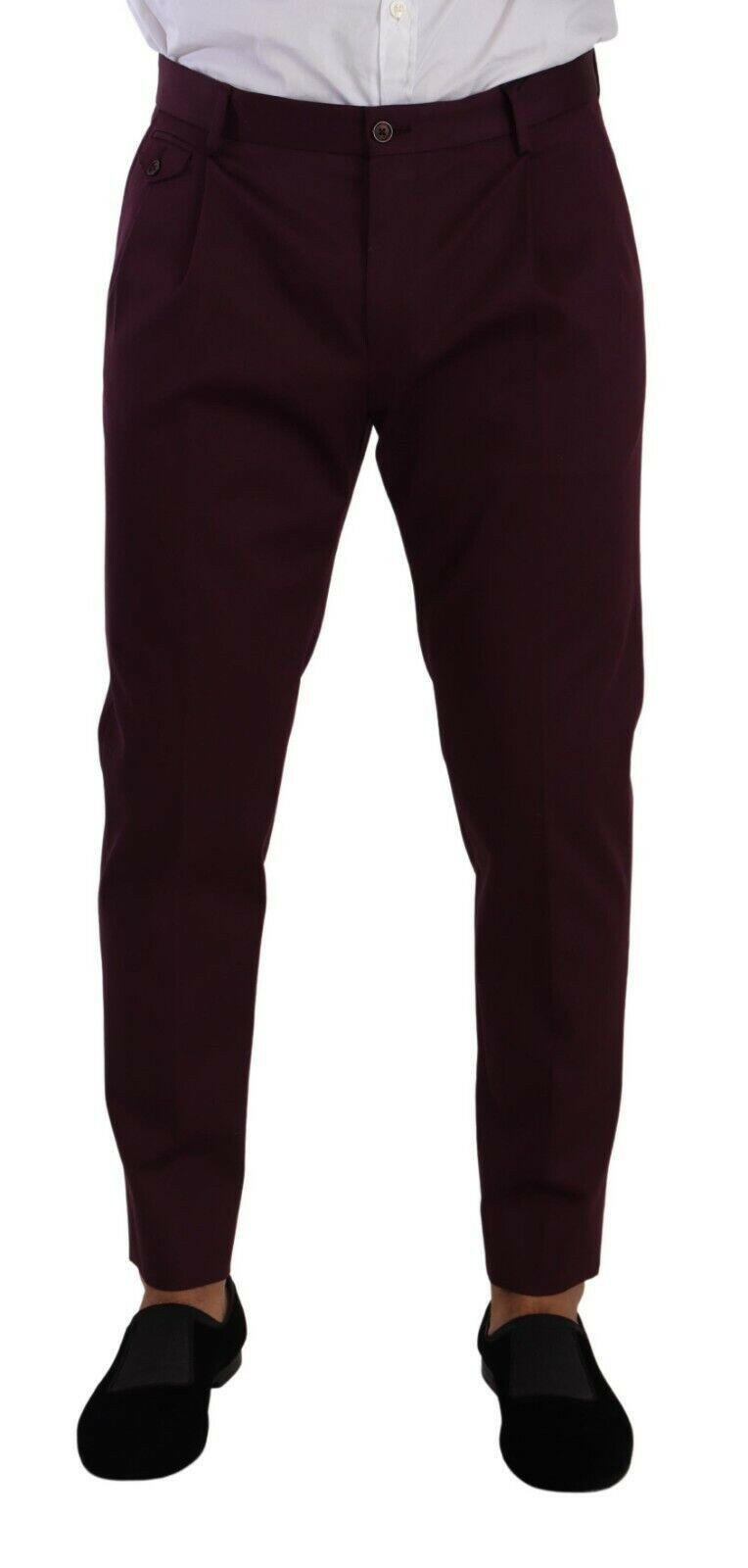 Dolce & Gabbana Purple Cotton Tapered Chinos Dress Pants - GENUINE AUTHENTIC BRAND LLC  