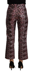 House of Holland Multicolor Floral Jacquard Flared Cropped Pants - GENUINE AUTHENTIC BRAND LLC  