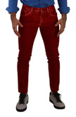 Dolce & Gabbana Red Cotton Stretch Skinny Denim Trouser Jeans - GENUINE AUTHENTIC BRAND LLC  