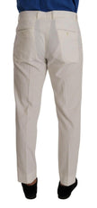 Dolce & Gabbana White Corduroy Cotton Men Tapered Pants - GENUINE AUTHENTIC BRAND LLC  