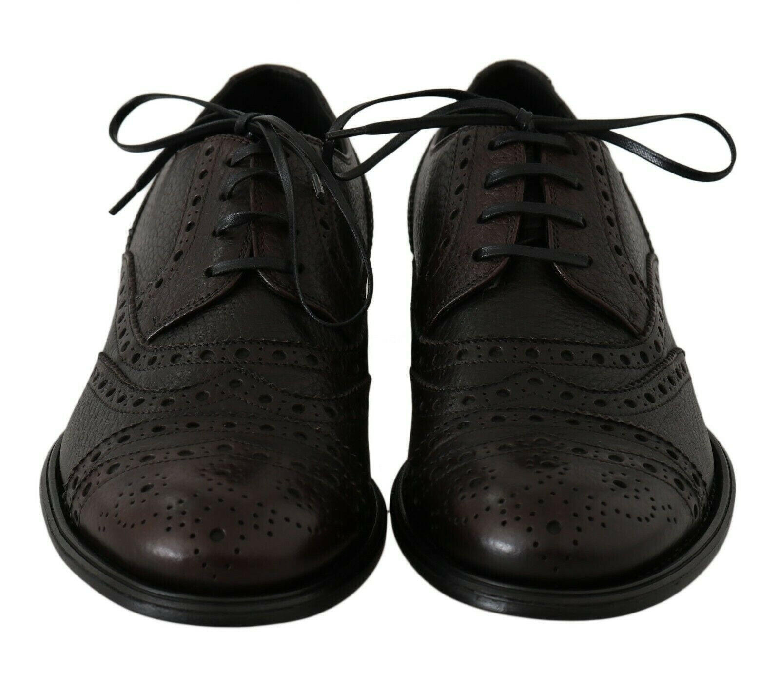 Dolce & Gabbana Brown Leather Wingtip Derby Formal Shoes - GENUINE AUTHENTIC BRAND LLC  