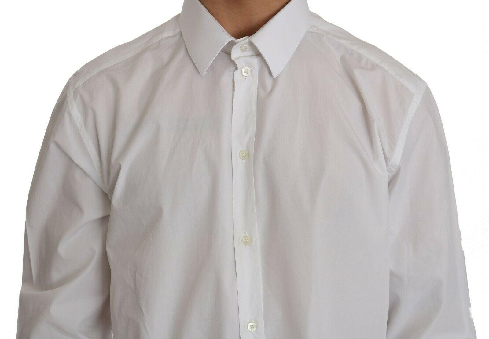Dolce & Gabbana White 100% Cotton GOLD Slim Dress Shirt - GENUINE AUTHENTIC BRAND LLC  
