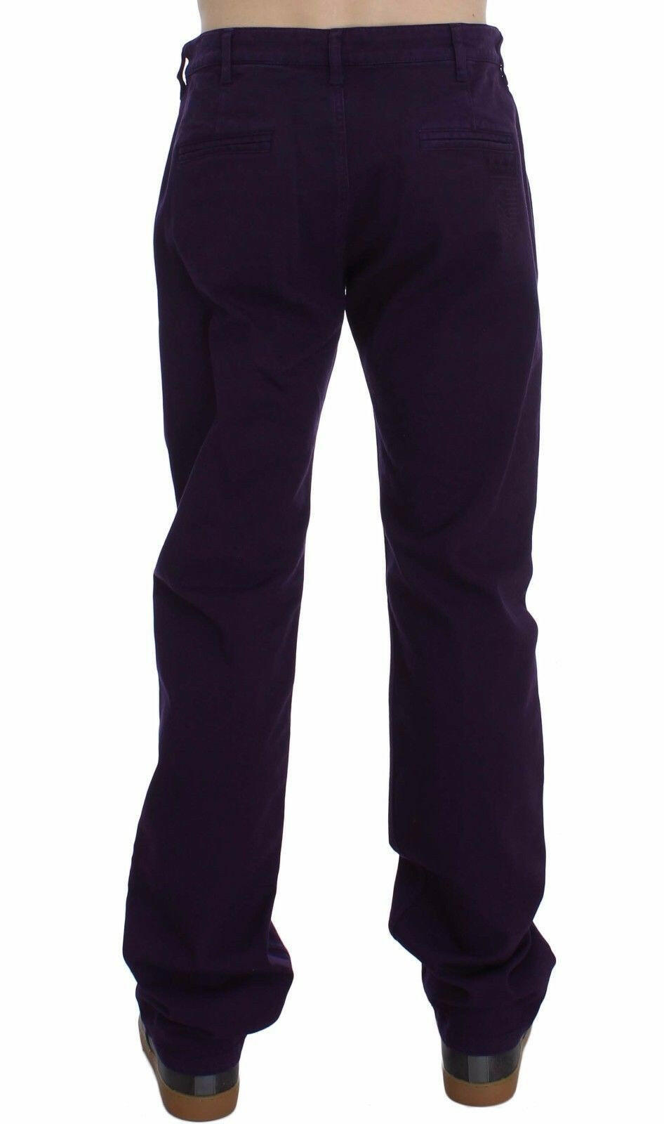 GF Ferre Purple Cotton Stretch Purple Fit  Pants - GENUINE AUTHENTIC BRAND LLC  