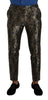 Dolce & Gabbana Silver Gold Jacquard Men Trouser Dress Pants - GENUINE AUTHENTIC BRAND LLC  