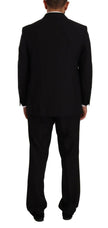 Domenico Tagliente Black Polyester Single Breasted Formal Suit - GENUINE AUTHENTIC BRAND LLC  