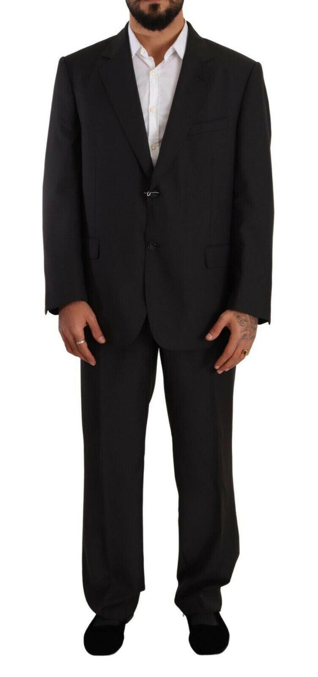 Domenico Tagliente Gray Polyester Single Breasted Formal Suit - GENUINE AUTHENTIC BRAND LLC  