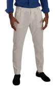 Dolce & Gabbana White Corduroy Cotton Men Tapered Pants - GENUINE AUTHENTIC BRAND LLC  