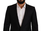 Dolce & Gabbana Black Wool Single Breasted Suit GOLD Jacket - GENUINE AUTHENTIC BRAND LLC  