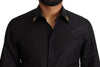 Dolce & Gabbana Black GOLD Cotton Crystal Cross Slim Shirt - GENUINE AUTHENTIC BRAND LLC  