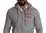 Hackett Gray Full Zip Hooded Cotton Sweatshirt Sweater - GENUINE AUTHENTIC BRAND LLC  