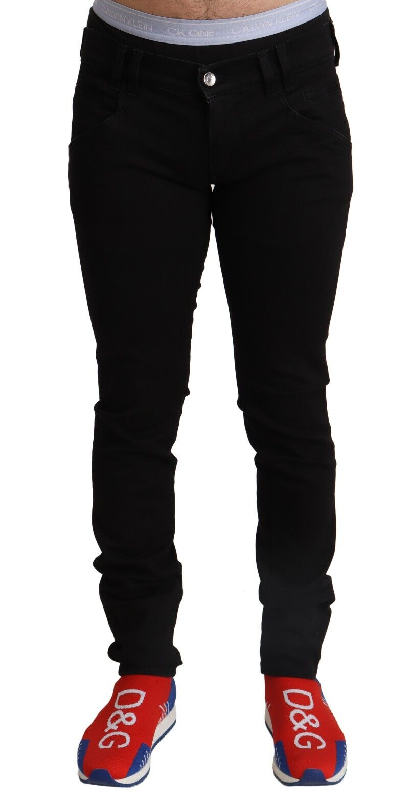 Dolce & Gabbana Black Cotton Skinny Men Denim Slim Fit Jeans - GENUINE AUTHENTIC BRAND LLC  