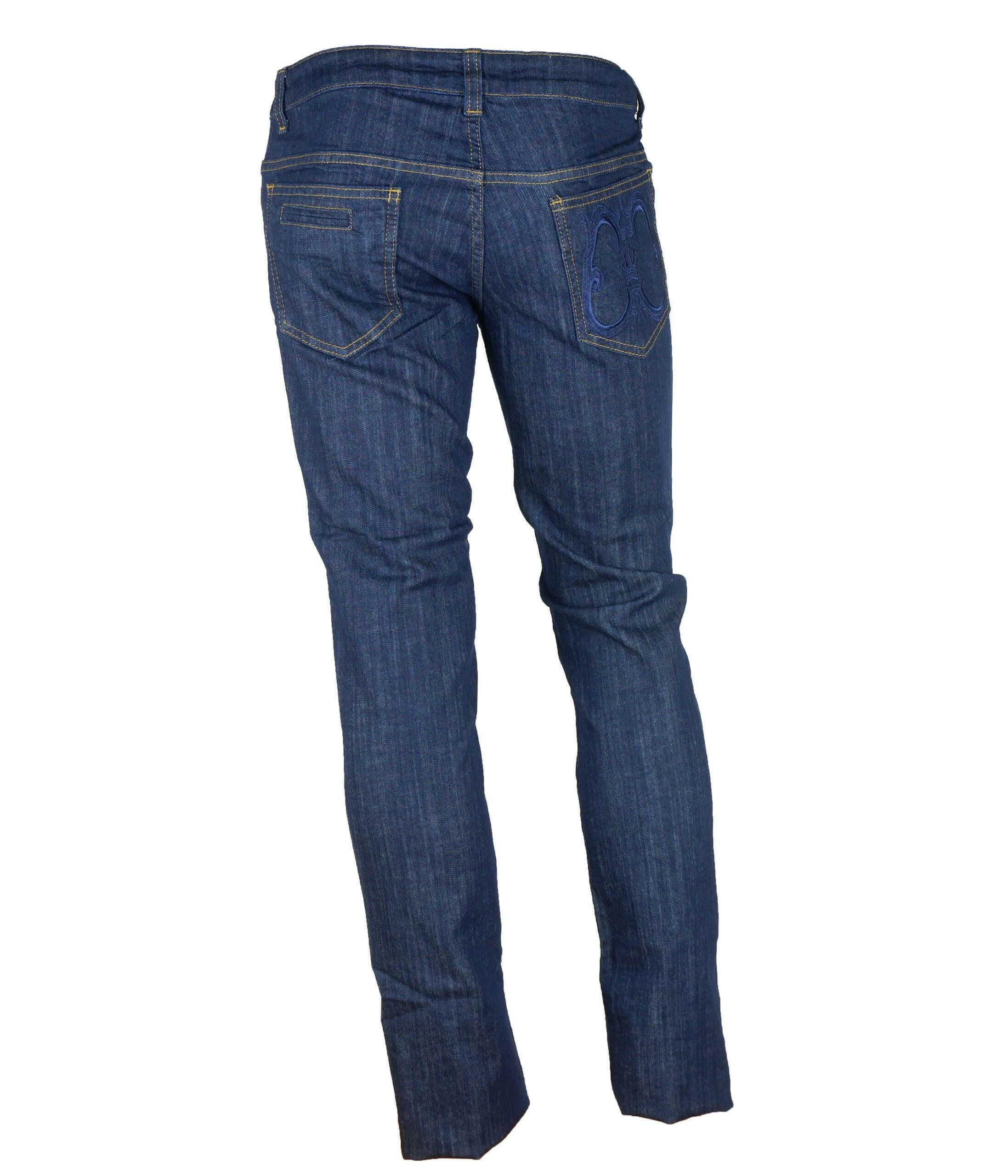 Cavalli Class Blue Cotton Jeans & Pant - GENUINE AUTHENTIC BRAND LLC  